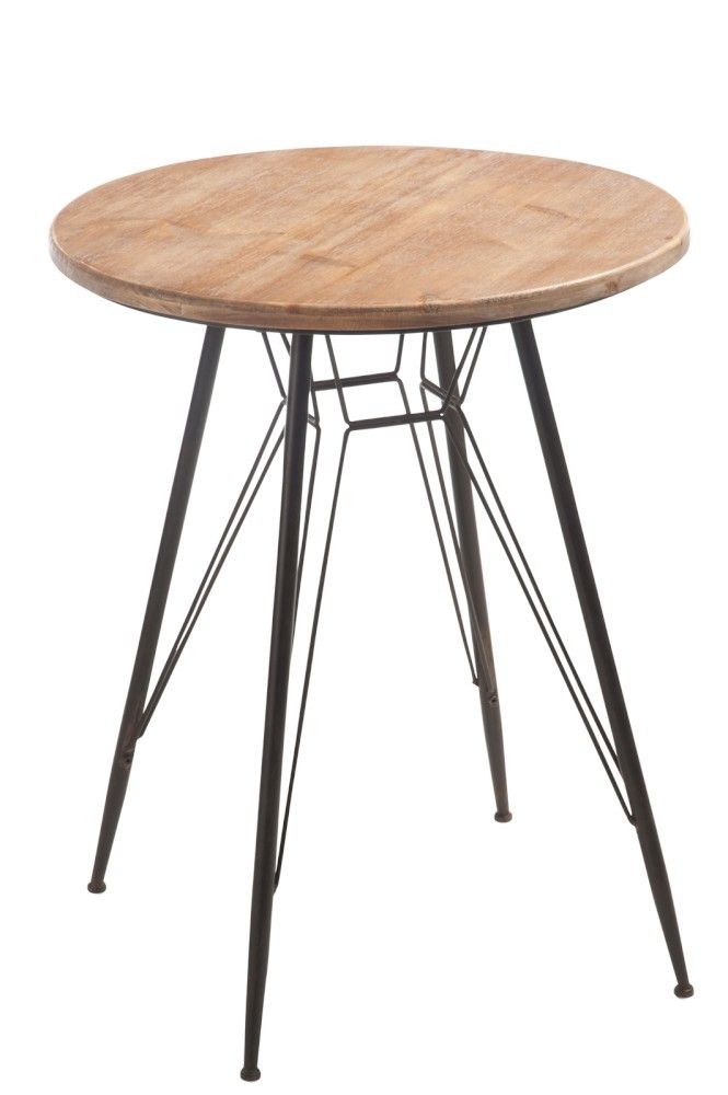 Dřevěný kovový stolek Bistro - Ø 64,5 * 75,5cm J-Line by Jolipa - LaHome - vintage dekorace