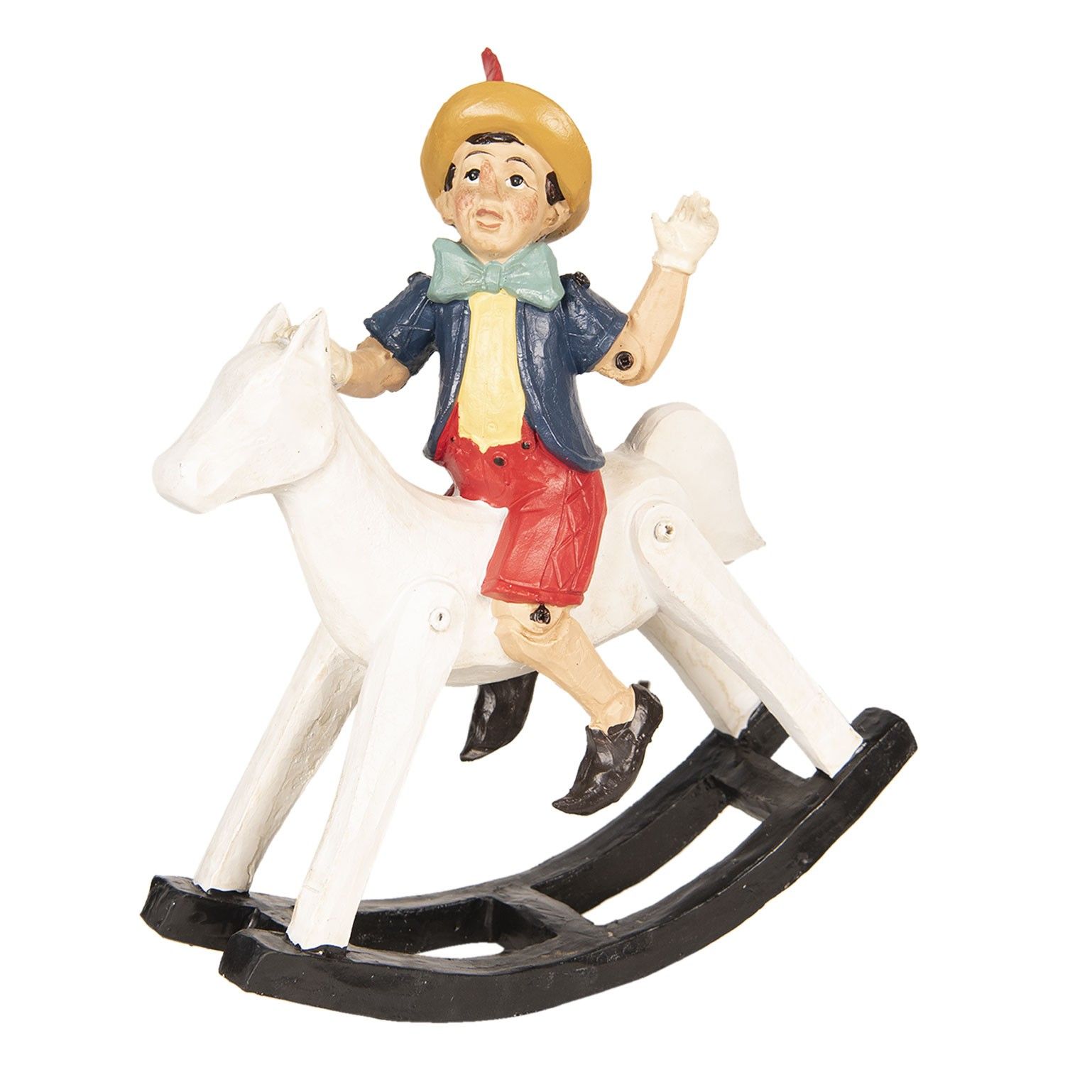 Dekorace Pinocchio na houpacím koni - 26*8*29 cm Clayre & Eef - LaHome - vintage dekorace