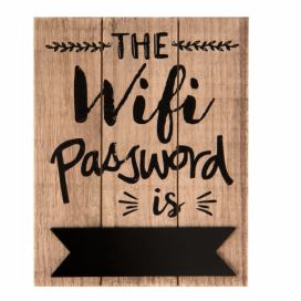 Nástěnná dřevěná cedule na heslo Wifi - 16*1*20 cm Clayre & Eef