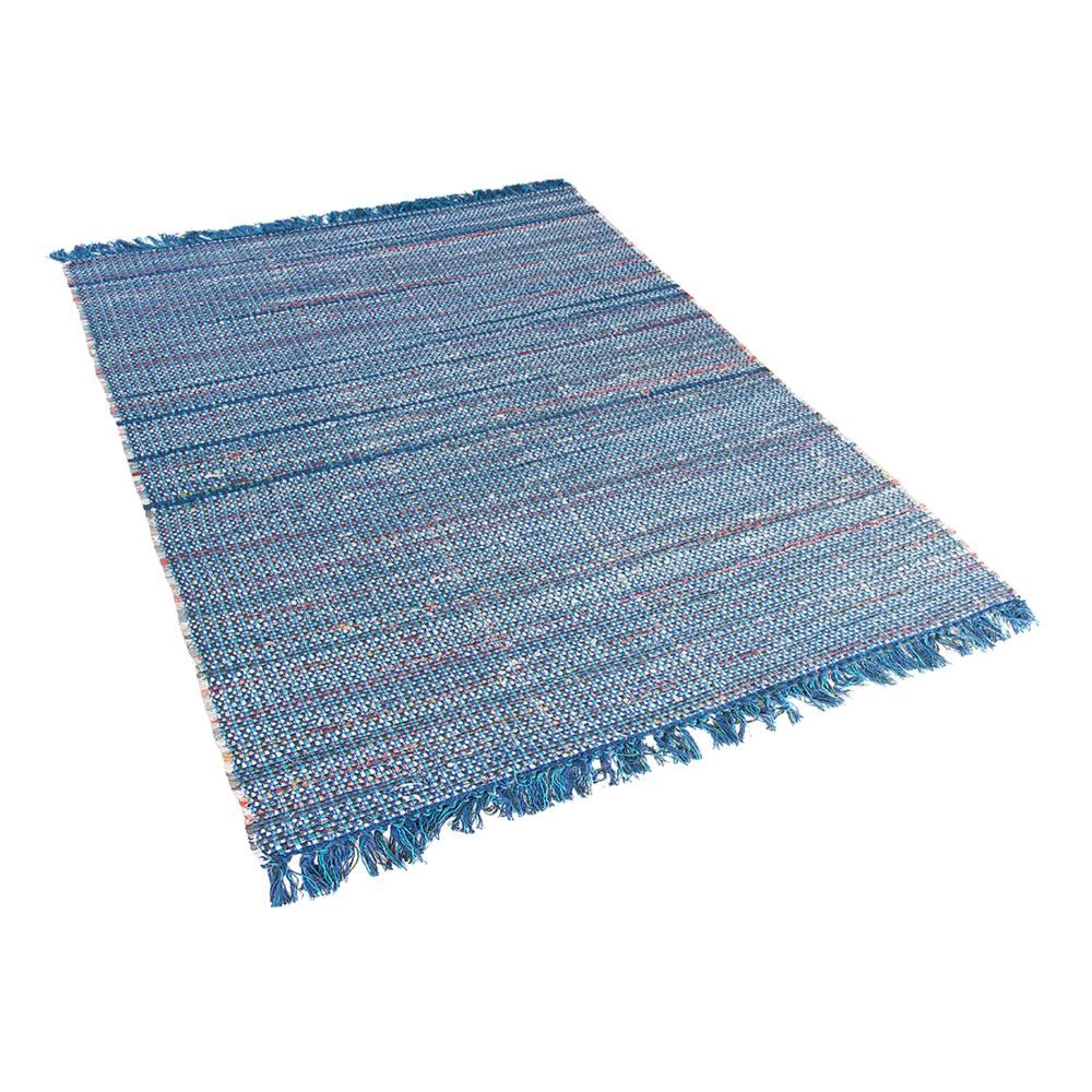 Modrý bavlněný koberec 140x200 cm BESNI - Beliani.cz