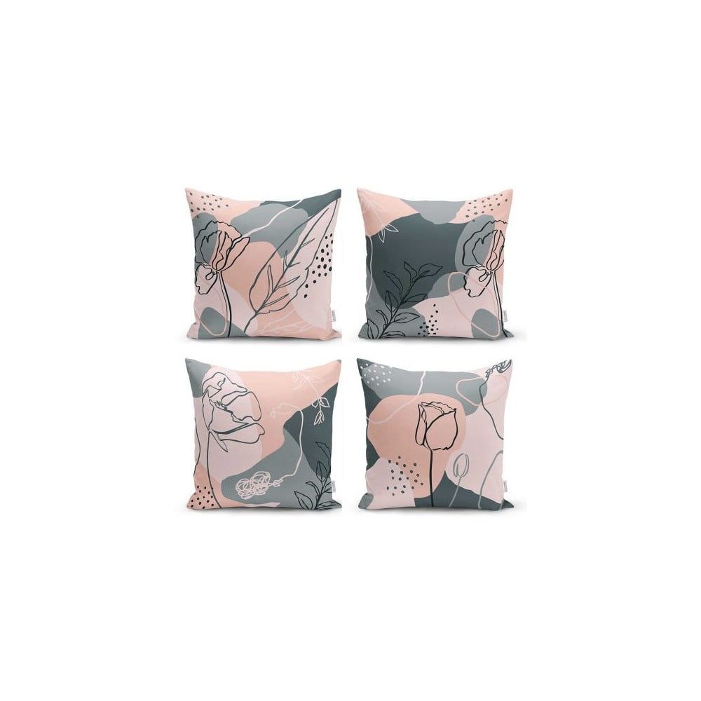 Sada 4 dekorativních povlaků na polštáře Minimalist Cushion Covers Draw Art, 45 x 45 cm - Bonami.cz
