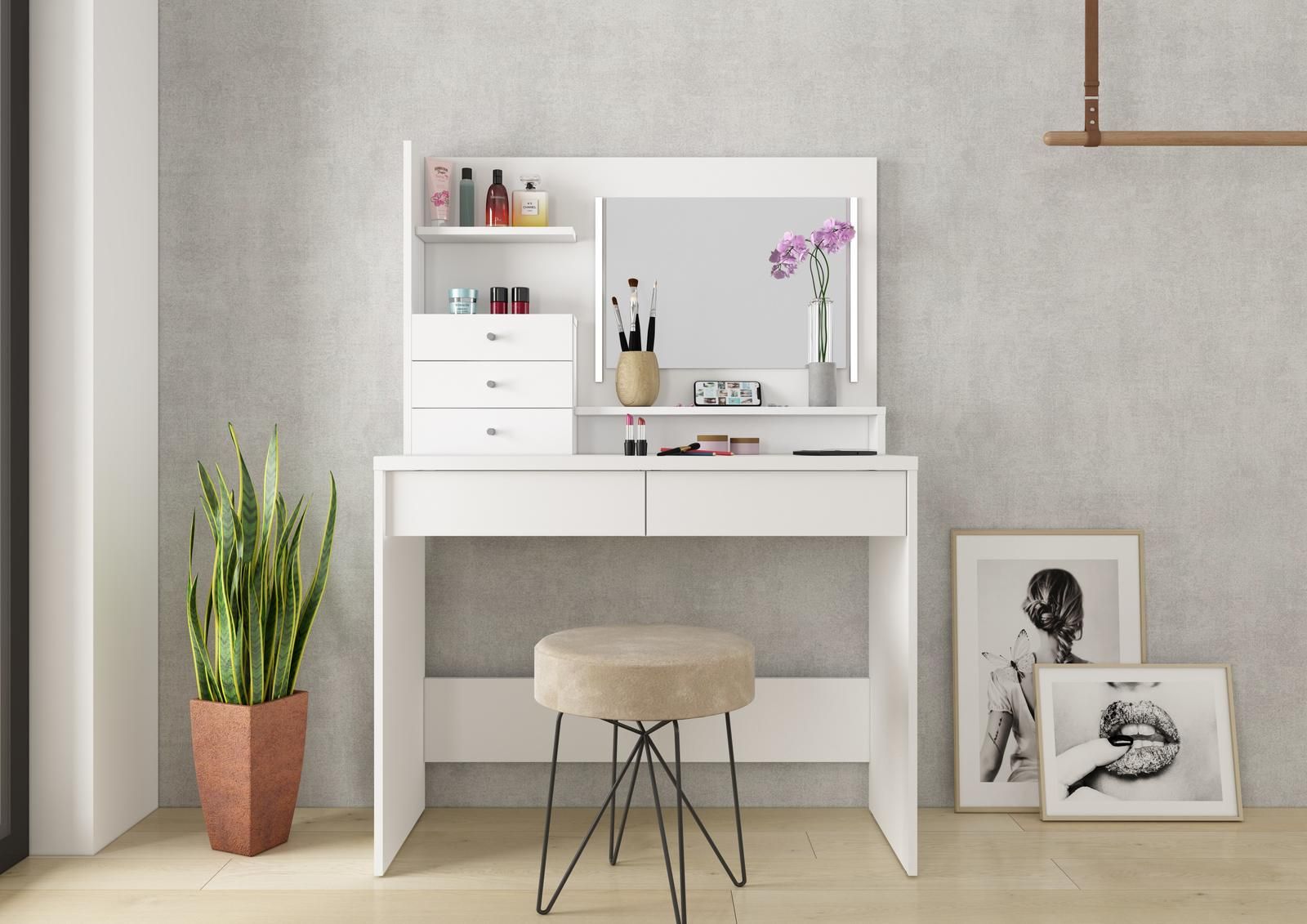 Aldo Toaletní stolek v minimalistickém designu Wish, white - Nábytek ALDO