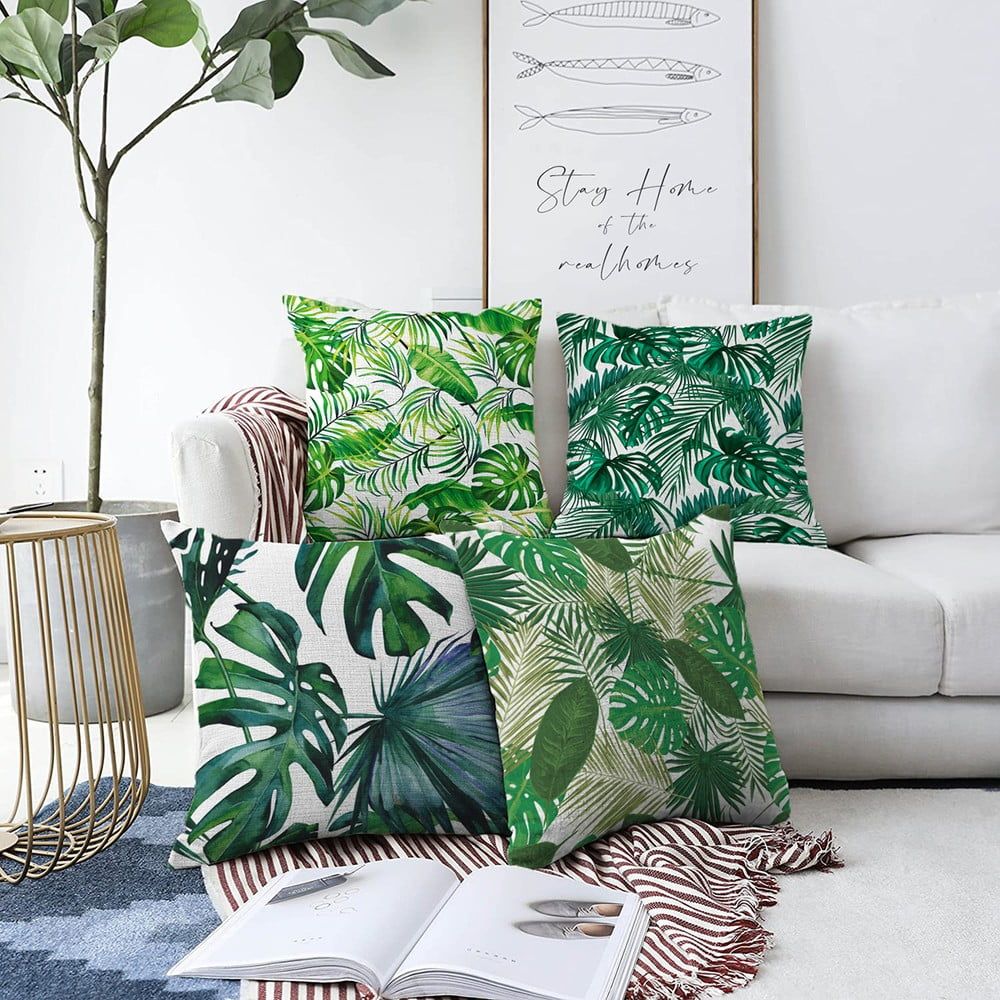 Sada 4 povlaků na polštáře Minimalist Cushion Covers Summer Jungle, 55 x 55 cm - Bonami.cz