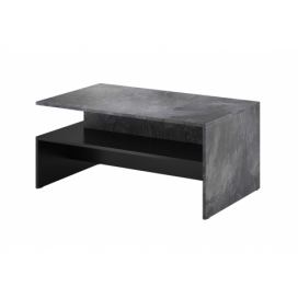 Konferenční stolek Baros 99 z polka 100 cm tmavý beton / schiefer / Černý