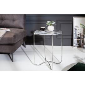 LuxD Designový odkládací stolek Tristen III 43 cm mramor šedý