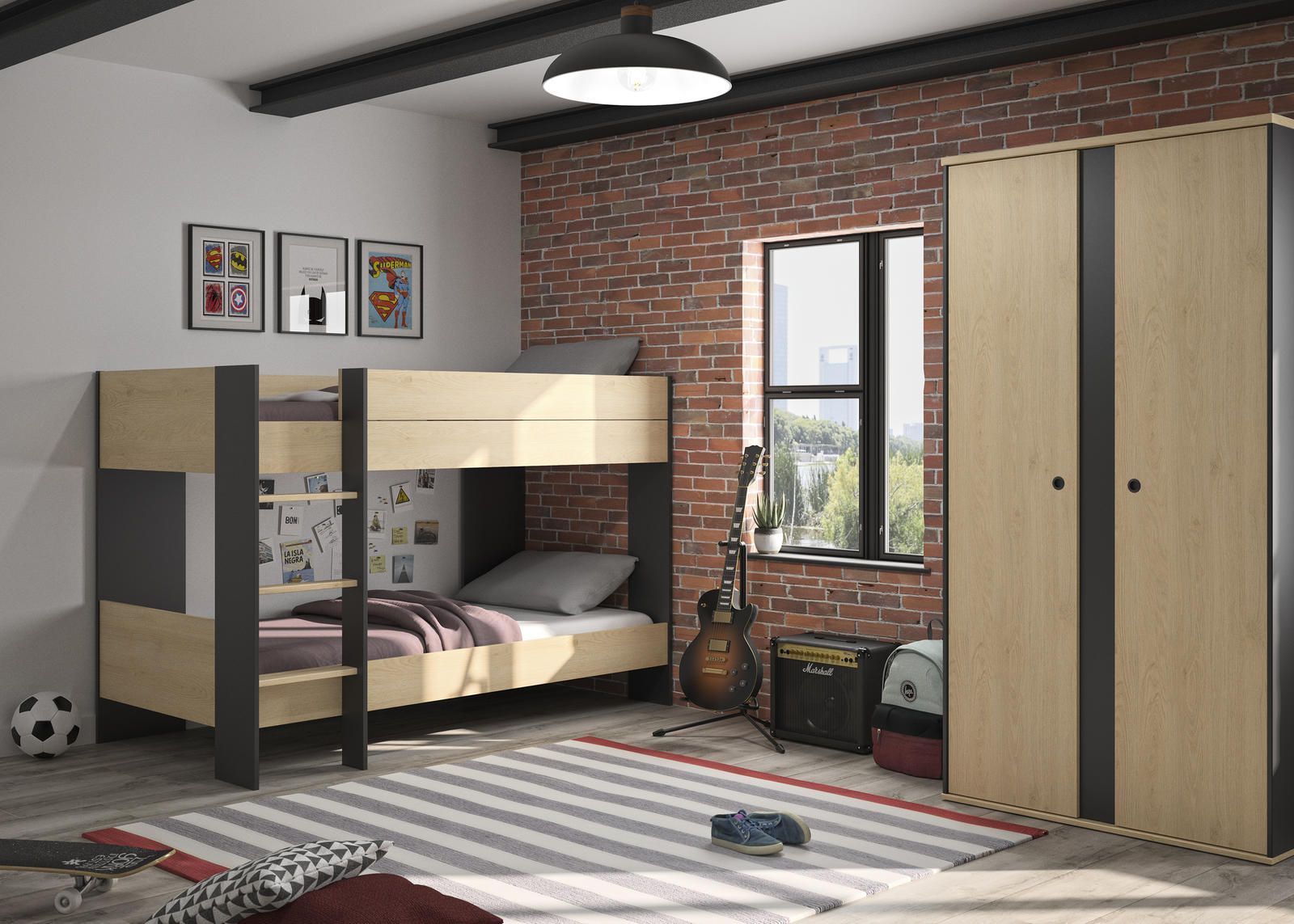 Aldo Patrová postel v trendy odstínech Duplex - Nábytek ALDO