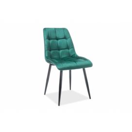 Židle Chic Velvet Zelený bluvel 79 / Černý