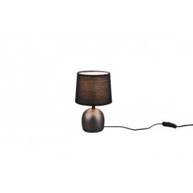 Trio R50802667 stolní svítidlo Malu 1x40W | E14 - kabelový spínač, starožitný nikl, černá