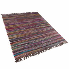 Krátkovlasý tmavý barevný bavlněný koberec 160x230 cm DANCA Beliani.cz