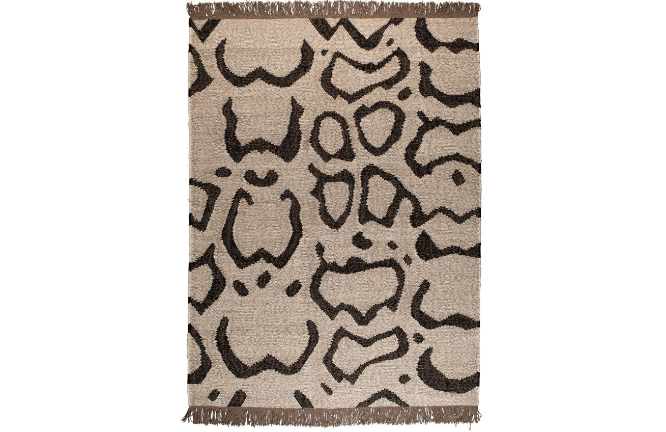 Béžový ručně tkaný vlněný koberec DUTCHBONE AYAAN 170 x 240 cm s africkým motivem - Designovynabytek.cz