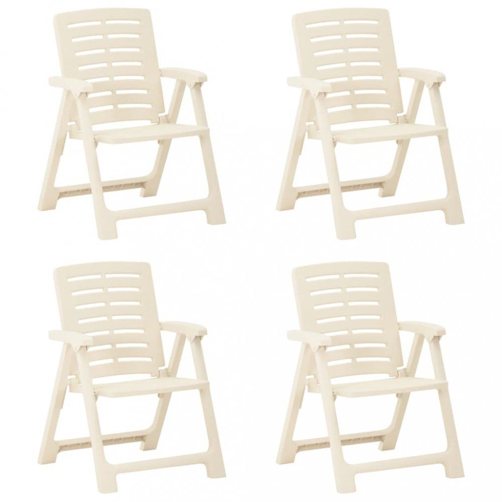 Skládací zahradní židle 4 ks plast Dekorhome Bílá - DEKORHOME.CZ