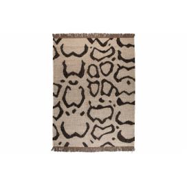 Béžový ručně tkaný vlněný koberec DUTCHBONE AYAAN 170 x 240 cm s africkým motivem