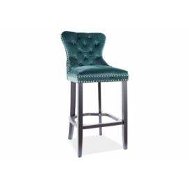 Barová židle AUGUST H1 VELVET Černá Konstrukce/Zelený BLUVEL 78