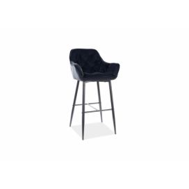 Barová židle CHERRY H1 VELVET Černá Konstrukce/Černý BLUVEL 19