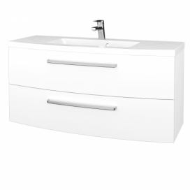 Dřevojas Koupelnová skříňka BRIO SZZ2 120 - L01 Bílá vysoký lesk / L01 Bílá vysoký lesk