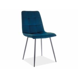 Židle MILA MATT VELVET 85 Černá Konstrukce / šedý