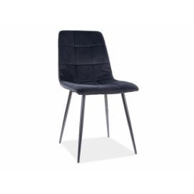 Židle MILA VELVET Černá Konstrukce/Tyrkysová BLUVEL 85