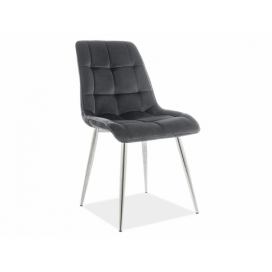 Židle CHIC VELVET Chromovaná Konstrukce / Zelený BLUVEL 78