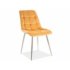 Židle CHIC VELVET Chromovaná Konstrukce / CURRY BLUVEL 68