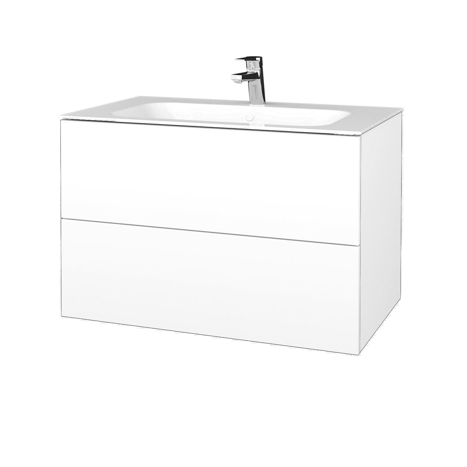 Dřevojas Koupelnová skříňka VARIANTE SZZ2 100 pro umyvadlo Finion - M01 Bílá mat / M01 Bílá mat - Dřevojas
