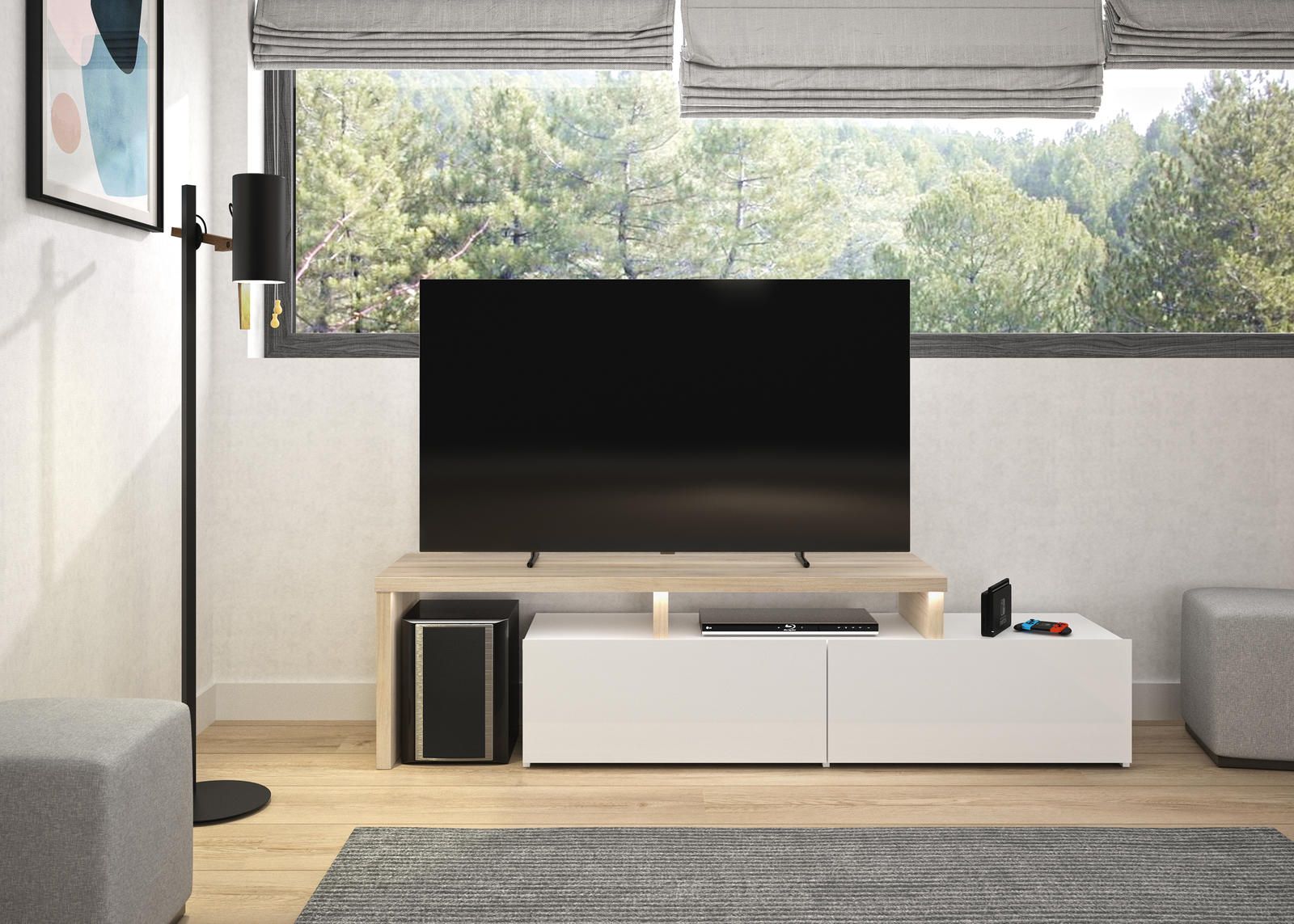 Aldo Televizní stolek Fizz-dva způsoby sestavení - Nábytek ALDO