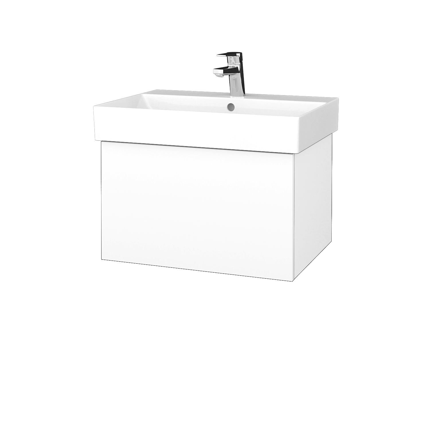 Dřevojas Koupelnová skříňka VARIANTE SZZ 60 umyvadlo Glance - M01 Bílá mat / M01 Bílá mat - Dřevojas
