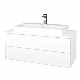 Dřevojas Koupelnová skříňka MODULE SZZ2 100 umyvadlo Glance - M01 Bílá mat / M01 Bílá mat