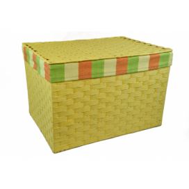 Vingo Úložný box s víkem žlutý Rozměry (cm): 43x32, v. 30