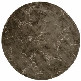 Hoorns Hnědý kulatý koberec Naly 200 cm