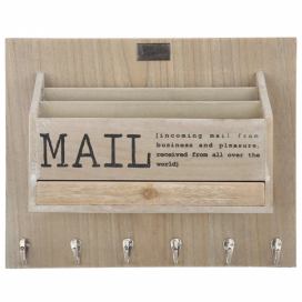 Přírodní box na poštu na zeď s nápisem Mail -  38*30*11 cm Collectione