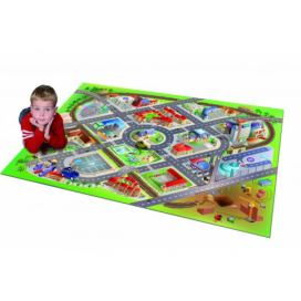 Dětský hrací koberec Město s letištěm 3D - 100x150cm