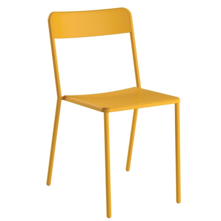Hořčicově žlutá kovová zahradní židle COLOS C 1.1/1 - Designovynabytek.cz