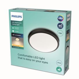 Philips 8719514326606 Doris CL257 stropní svítidlo LED D313mm 17W/1500lm 2700K IP44 černá