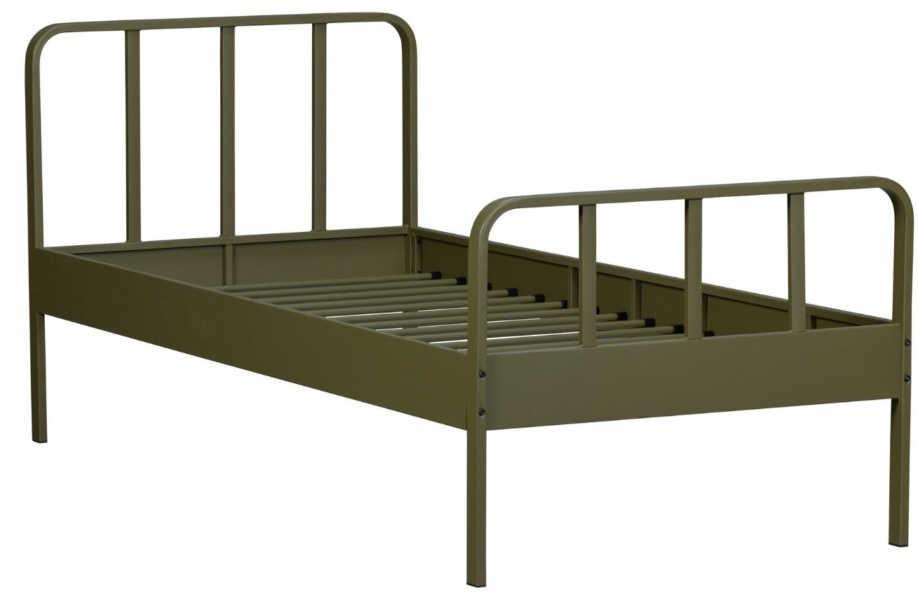 Hoorns Tmavě zelená kovová postel Sheldon 90 x 200 cm - Designovynabytek.cz