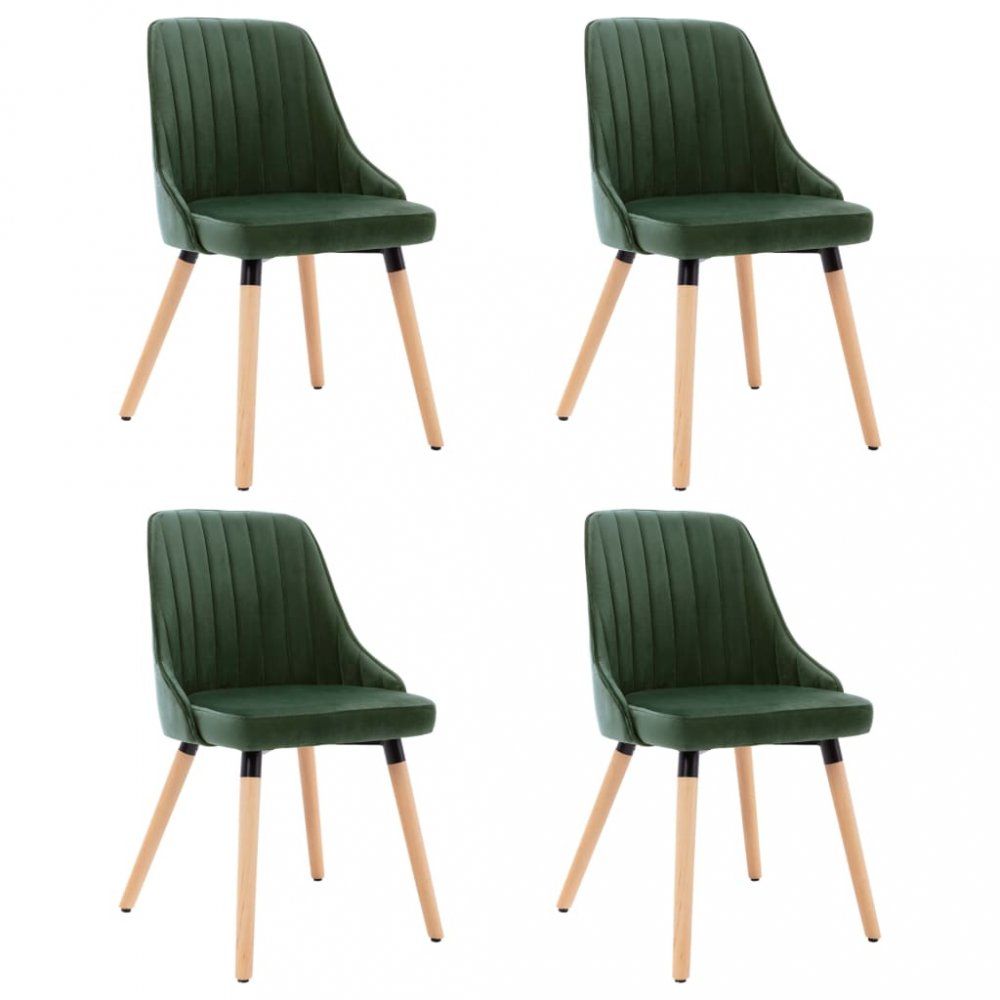 Jídelní židle 4 ks látka / buk Dekorhome Tmavě zelená - DEKORHOME.CZ