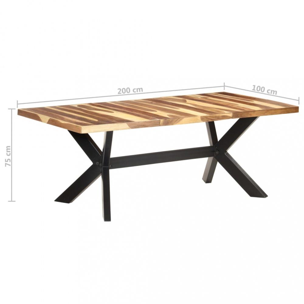 Jídelní stůl masivní dřevo / ocel Dekorhome 200x100x75 cm - DEKORHOME.CZ