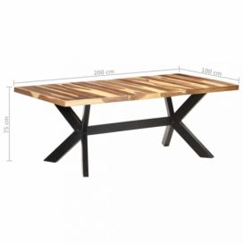 Jídelní stůl masivní dřevo / ocel Dekorhome 200x100x75 cm