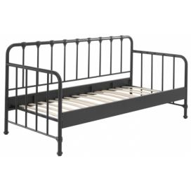 Černá kovová postel Vipack Bronxx 90 x 200 cm