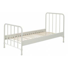 Matně bílá kovová postel Vipack Bronxx 90 x 200 cm