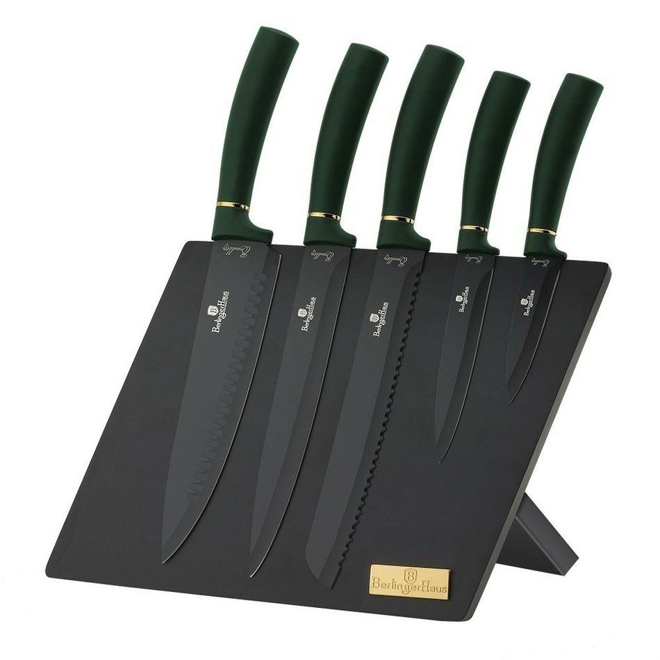 Berlinger Haus Sada nožů v magnetickém stojanu 6 ks Emerald Collection - 4home.cz