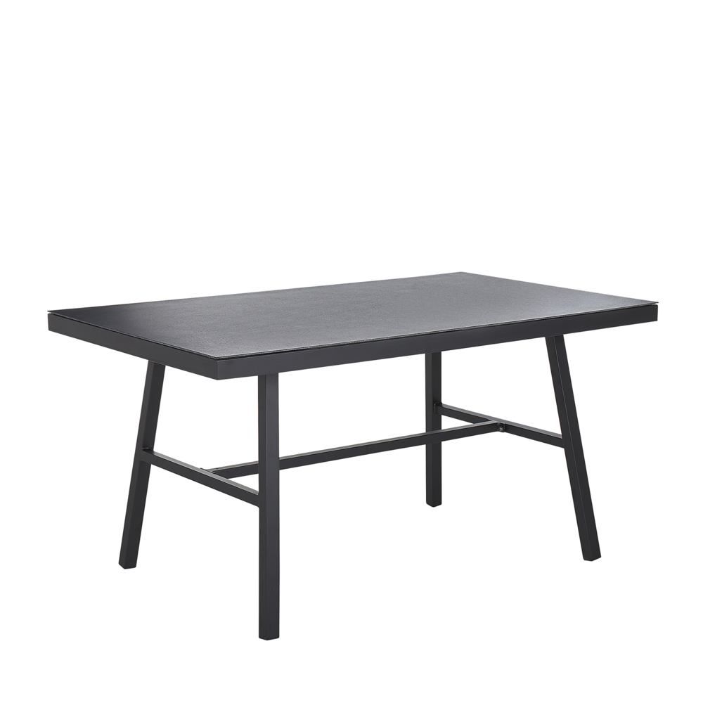 Zahradní stůl hliníkový 150 x 90 cm černý CANETTO - Beliani.cz
