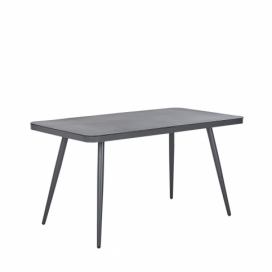 Zahradní stůl hliníkový 140 x 80 cm šedý LIPARI
