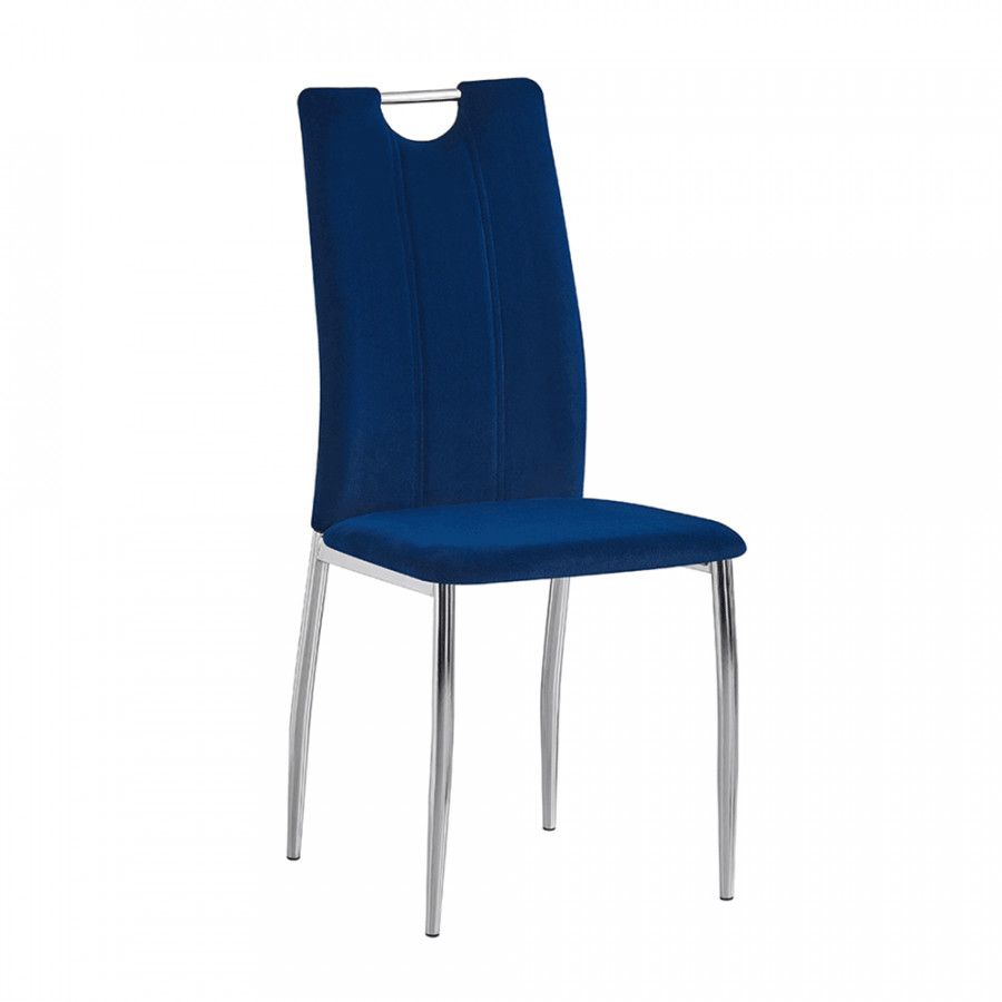 Tempo Kondela Jídelní židle OLIVA NEW - modrá/chrom - ATAN Nábytek
