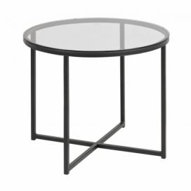 Actona Konferenční stolek Cross II kouřové sklo/černý