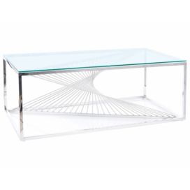 Konferenční stolek FLAME A transparentní/Stříbrný 120X60