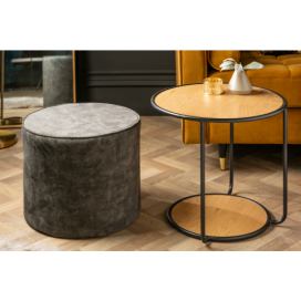 LuxD Designový odkládací stolek s taburetem Kiana 55 cm imitace dub