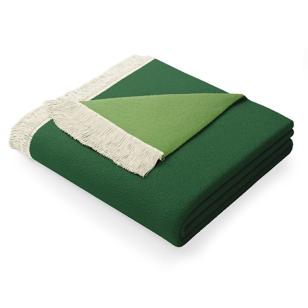 Zelená deka s příměsí bavlny AmeliaHome Franse, 150 x 200 cm - Bonami.cz