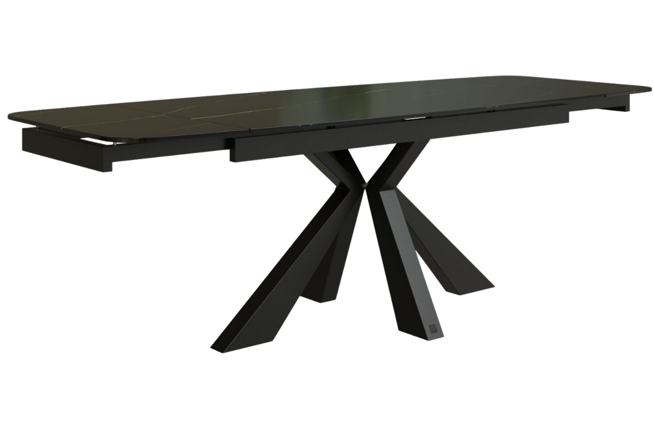 Černý skleněný rozkládací jídelní stůl Miotto Moena 160/200/240 x 76 cm - Designovynabytek.cz