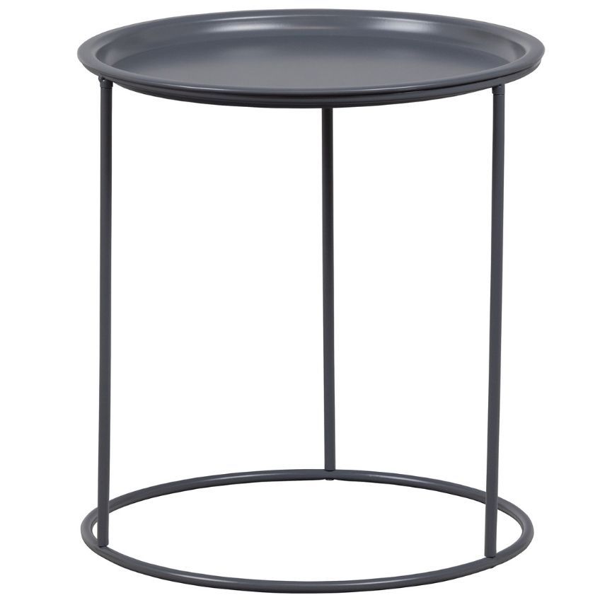 Hoorns Tmavě šedý kovový odkládací stolek Select 40 cm - Designovynabytek.cz