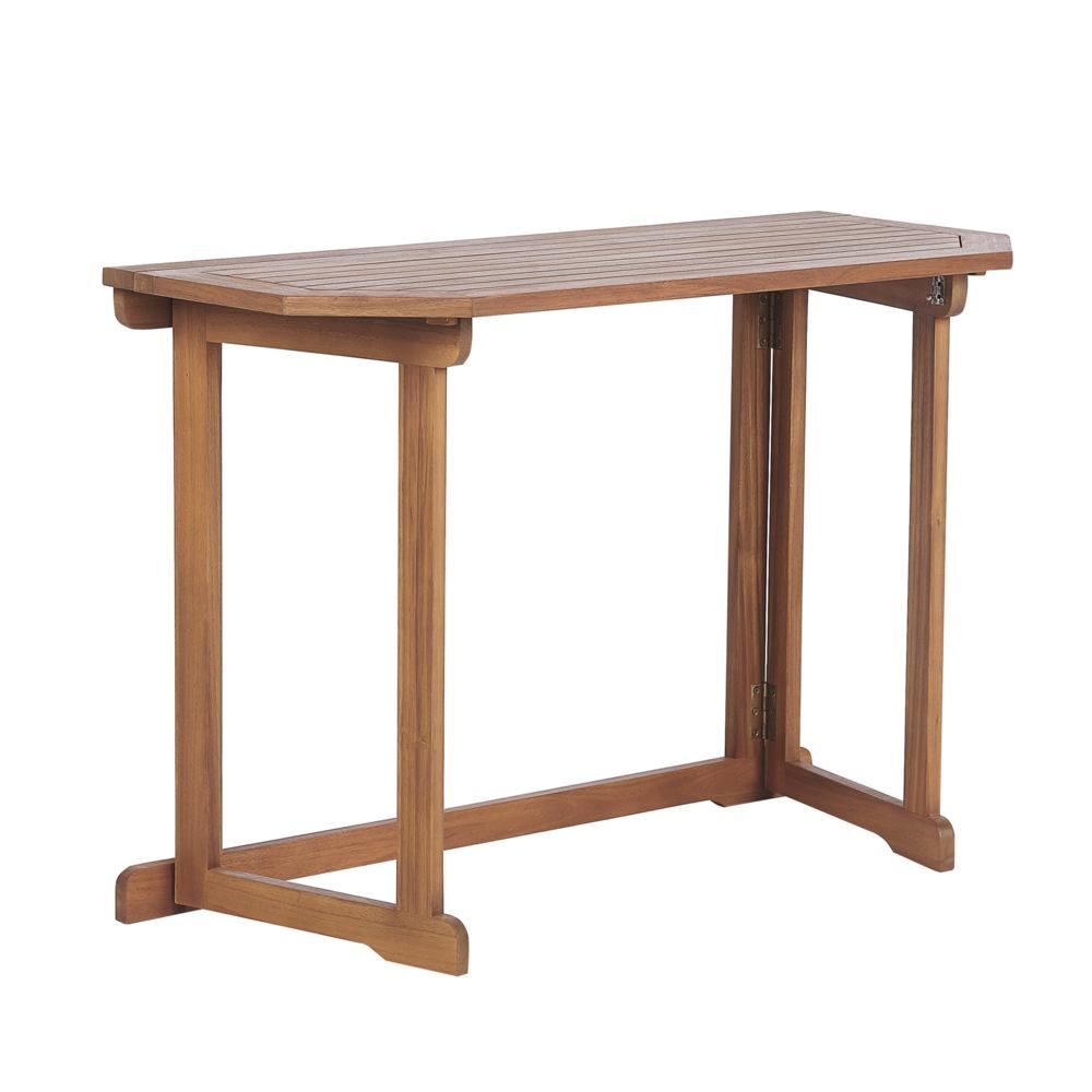 Skládací stůl z akáciového dřeva 110 x 47 cm světlé dřevo TREIA - Beliani.cz